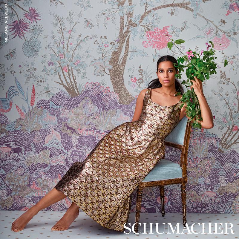 Schumacher Amaltas Panel Set Document Wallpaper