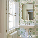 Schumacher Chamba Crown Sisal Green Wallpaper