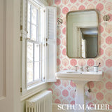 Schumacher Chamba Crown Sisal Pink Wallpaper