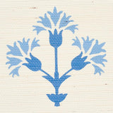 Schumacher Chamba Crown Sisal Blue Wallpaper