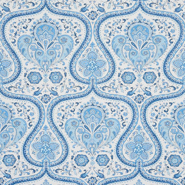 Schumacher Paisley Court Blue Wallpaper
