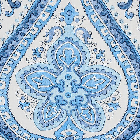 Schumacher Paisley Court Blue Wallpaper