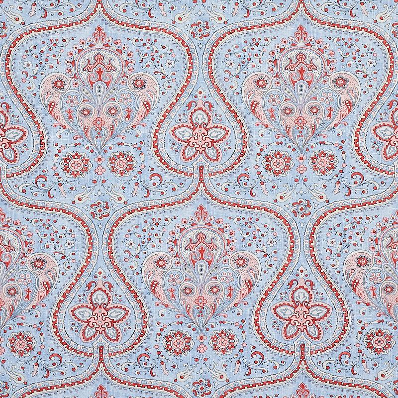 Schumacher Paisley Court Chambray Wallpaper