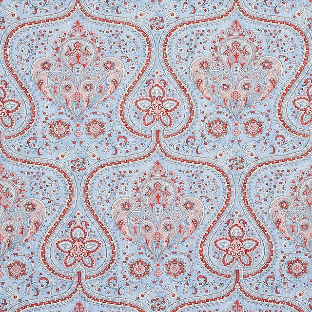Schumacher Paisley Court Chambray Wallpaper