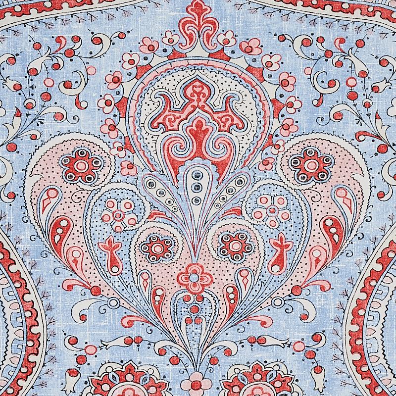 Schumacher Paisley Court Chambray Wallpaper