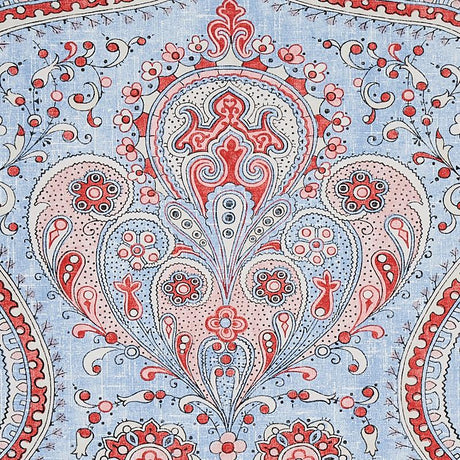 Schumacher Paisley Court Chambray Wallpaper