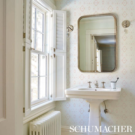 Schumacher Tabitha Quiet Pink Wallpaper