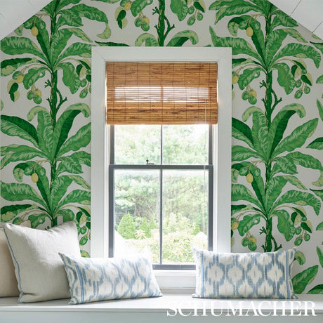 Schumacher Blair House Palm Green Wallpaper