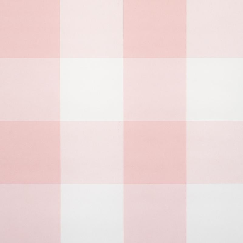 Schumacher Willa Check Large Pink Wallpaper