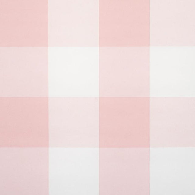 Schumacher Willa Check Large Pink Wallpaper