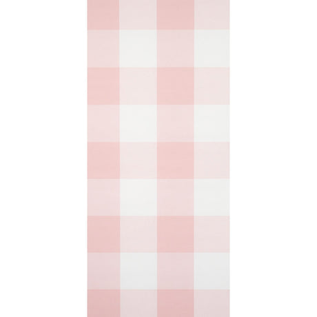 Schumacher Willa Check Large Pink Wallpaper