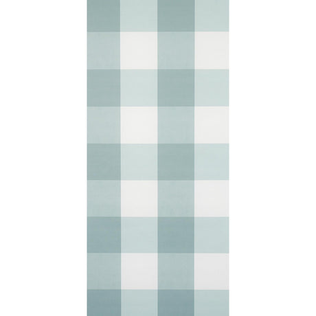 Schumacher Willa Check Large Seaglass Wallpaper