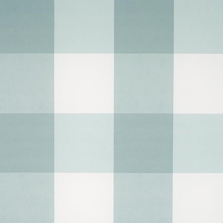 Schumacher Willa Check Large Seaglass Wallpaper