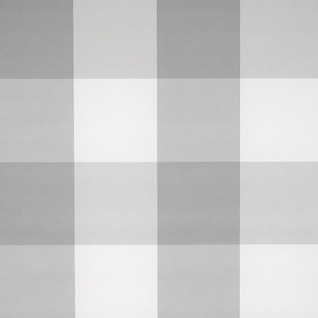 Schumacher Willa Check Large Grey Wallpaper