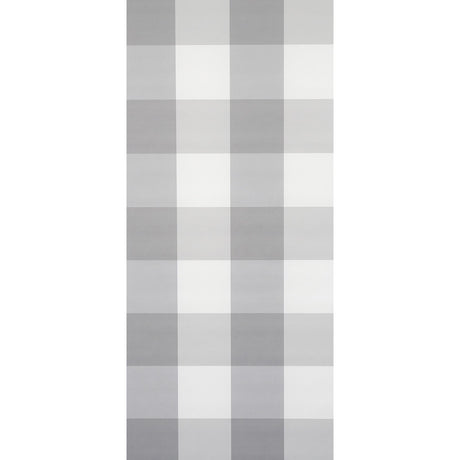 Schumacher Willa Check Large Grey Wallpaper