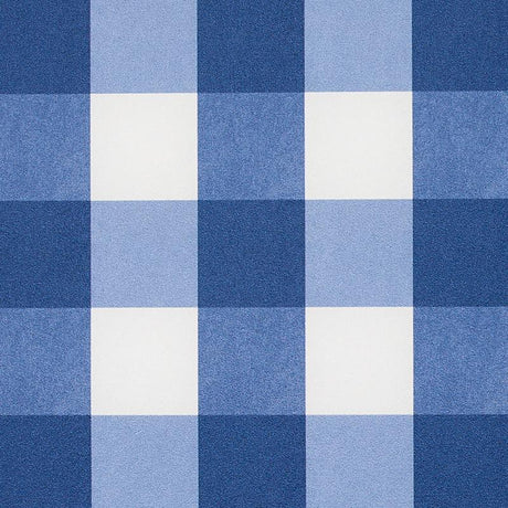 Schumacher Willa Check Small Navy Wallpaper