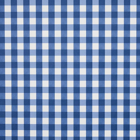 Schumacher Willa Check Small Navy Wallpaper