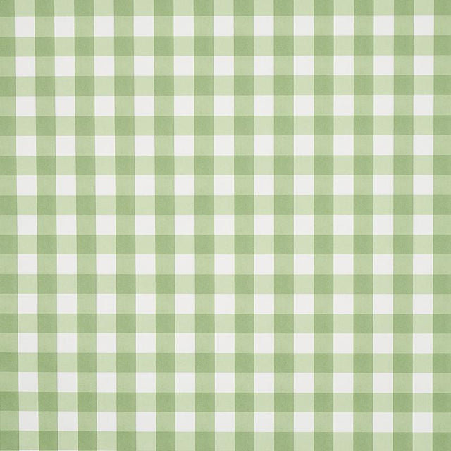 Schumacher Willa Check Small Leaf Wallpaper