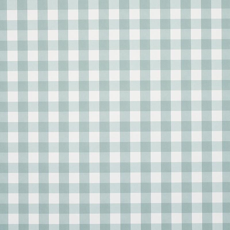 Schumacher Willa Check Small Seaglass Wallpaper
