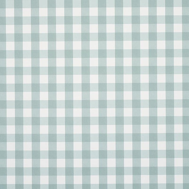 Schumacher Willa Check Small Seaglass Wallpaper