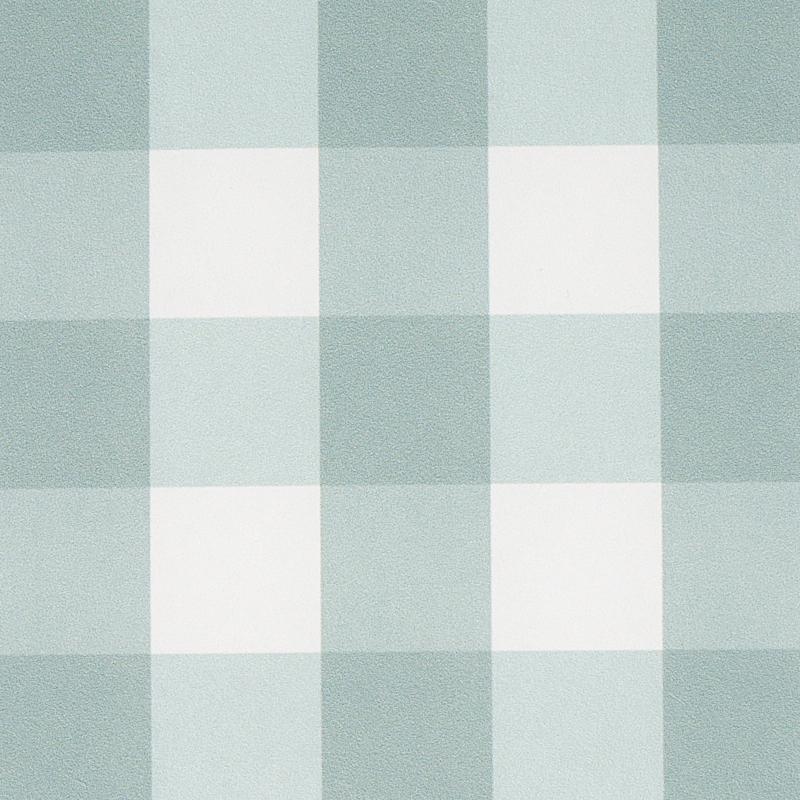 Schumacher Willa Check Small Seaglass Wallpaper