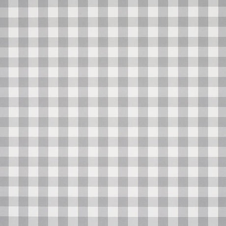 Schumacher Willa Check Small Grey Wallpaper