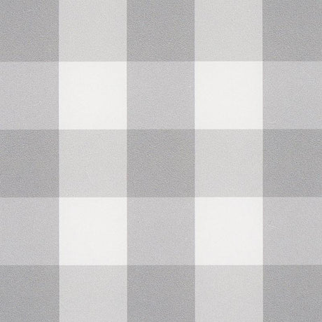 Schumacher Willa Check Small Grey Wallpaper