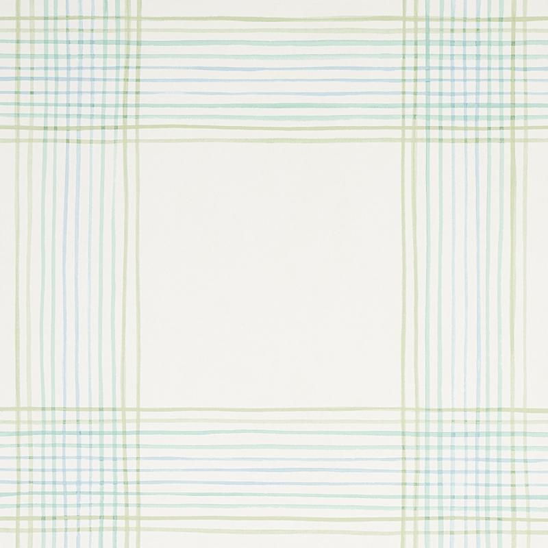 Schumacher Minerva Plaid Peacock Wallpaper