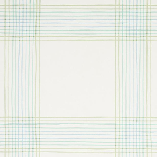 Schumacher Minerva Plaid Peacock Wallpaper