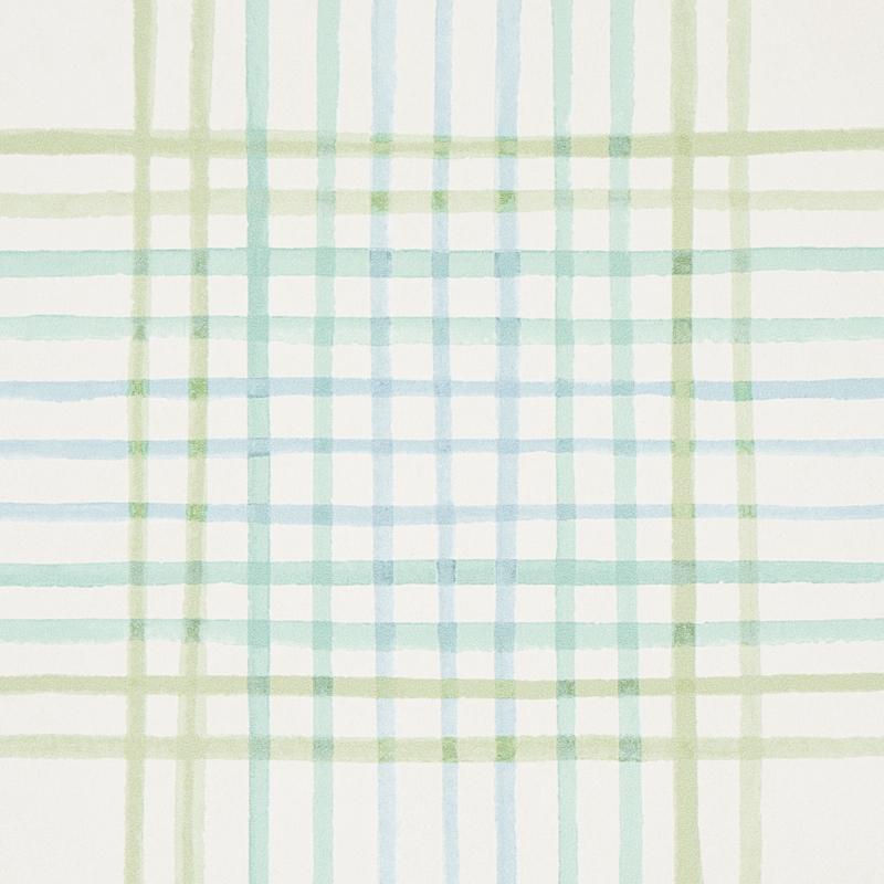 Schumacher Minerva Plaid Peacock Wallpaper