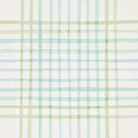 Schumacher Minerva Plaid Peacock Wallpaper