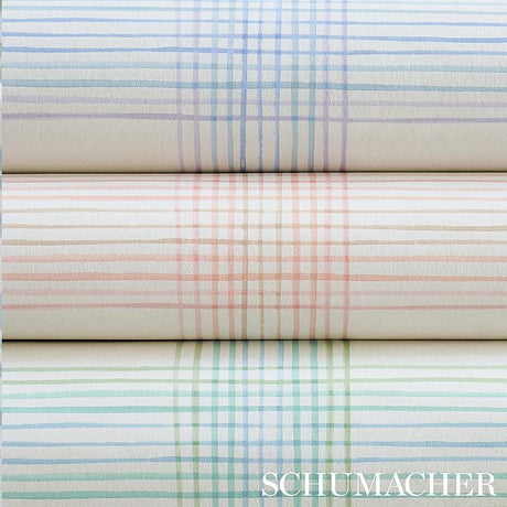 Schumacher Minerva Plaid Peacock Wallpaper