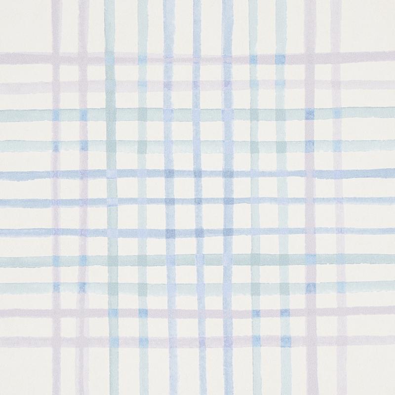 Schumacher Minerva Plaid Hyacinth Wallpaper