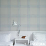 Schumacher Minerva Plaid Hyacinth Wallpaper