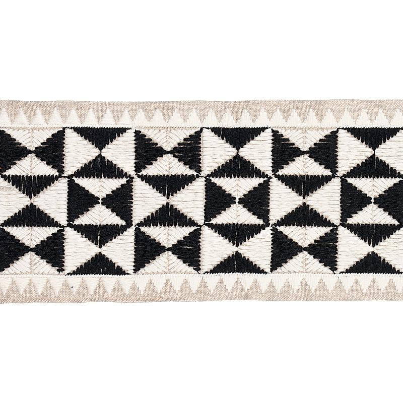 Schumacher Black Zulma Embroidered Tape