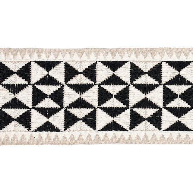 Schumacher Black Zulma Embroidered Tape
