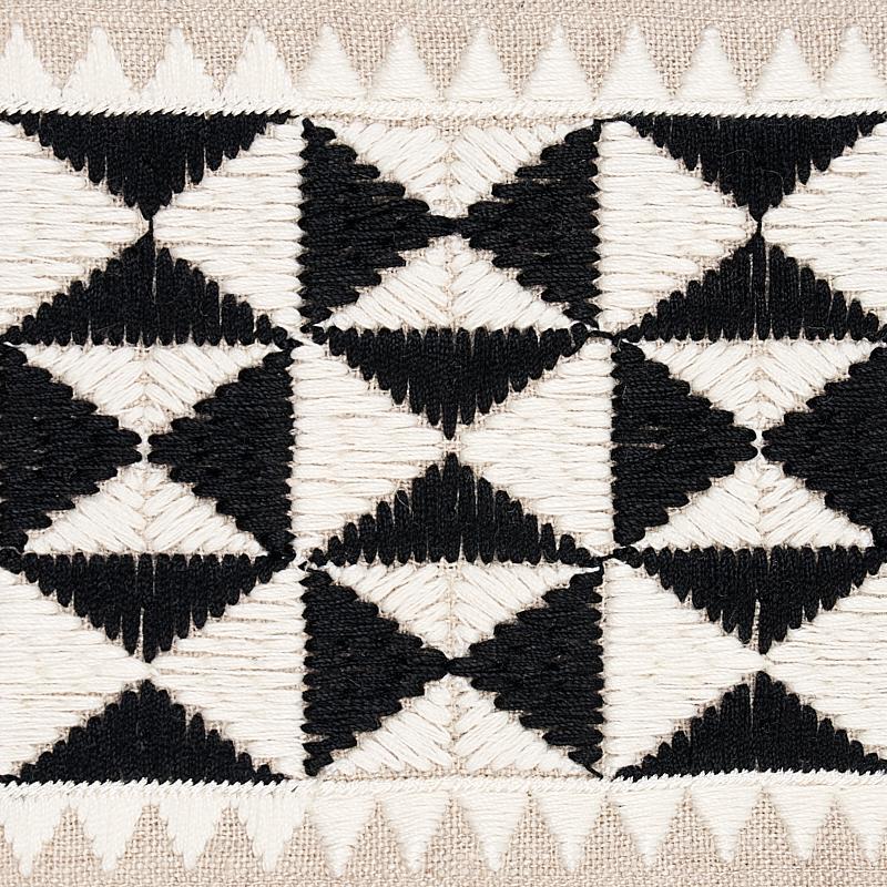 Schumacher Black Zulma Embroidered Tape