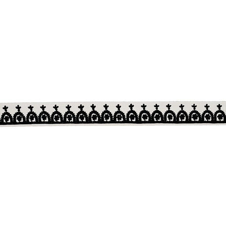Schumacher Black On Ivory Noelia Embroidered Tape