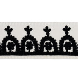 Schumacher Black On Ivory Noelia Embroidered Tape