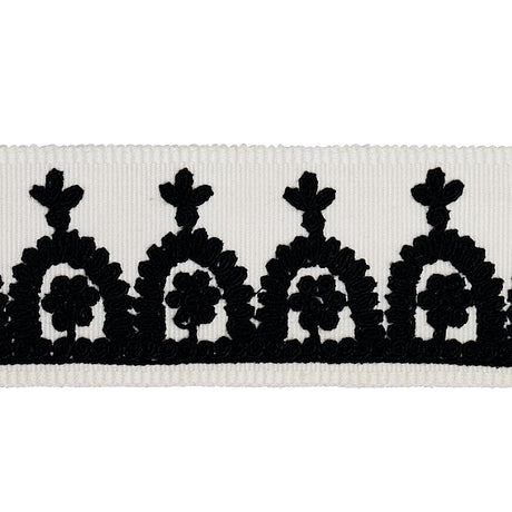 Schumacher Black On Ivory Noelia Embroidered Tape