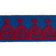 Schumacher Red On Blue Noelia Embroidered Tape