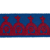 Schumacher Red On Blue Noelia Embroidered Tape