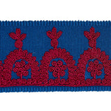 Schumacher Red On Blue Noelia Embroidered Tape