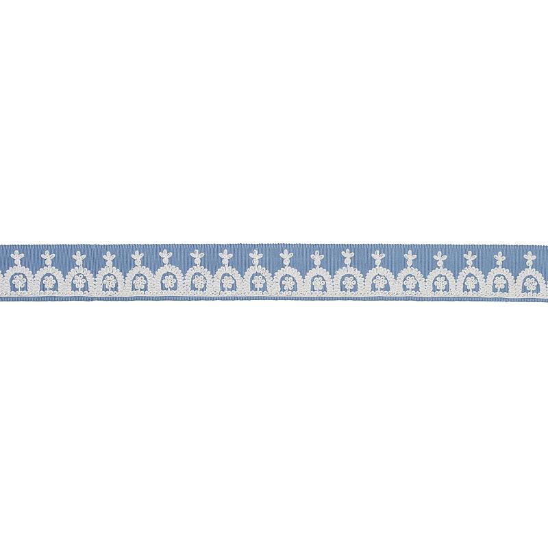 Schumacher Chambray Noelia Embroidered Tape