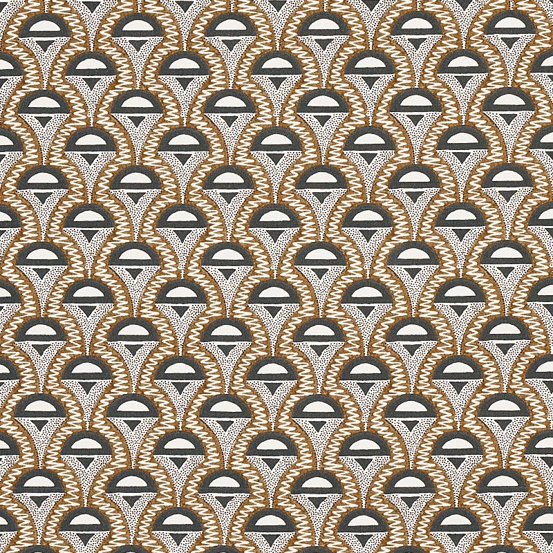 Schumacher Abelino Camel & Black Fabric