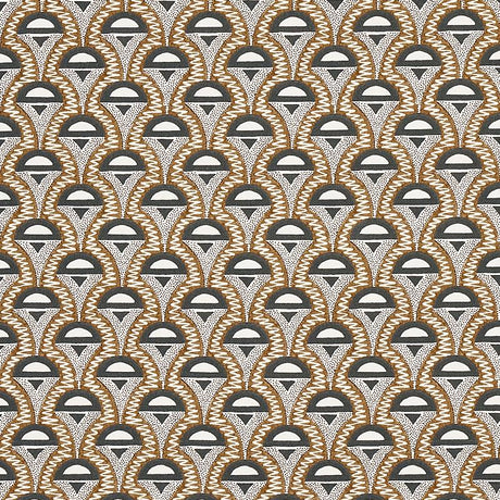 Schumacher Abelino Camel & Black Fabric