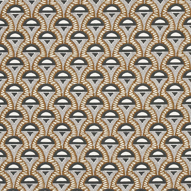 Schumacher Abelino Camel & Black Fabric