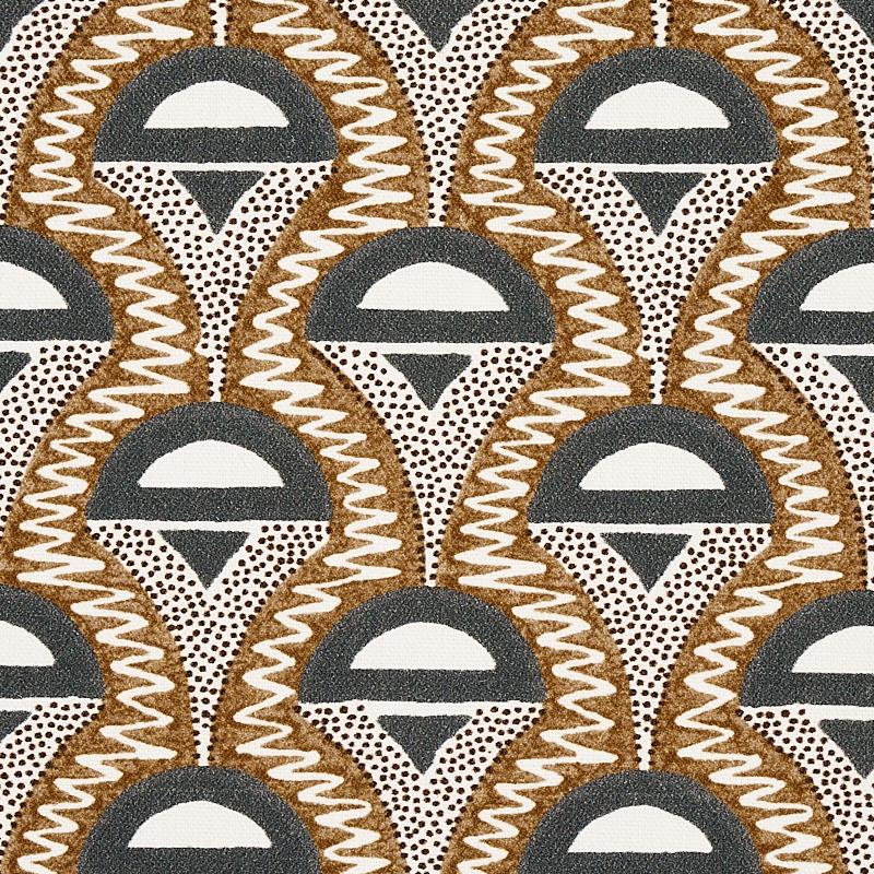 Schumacher Abelino Camel & Black Fabric