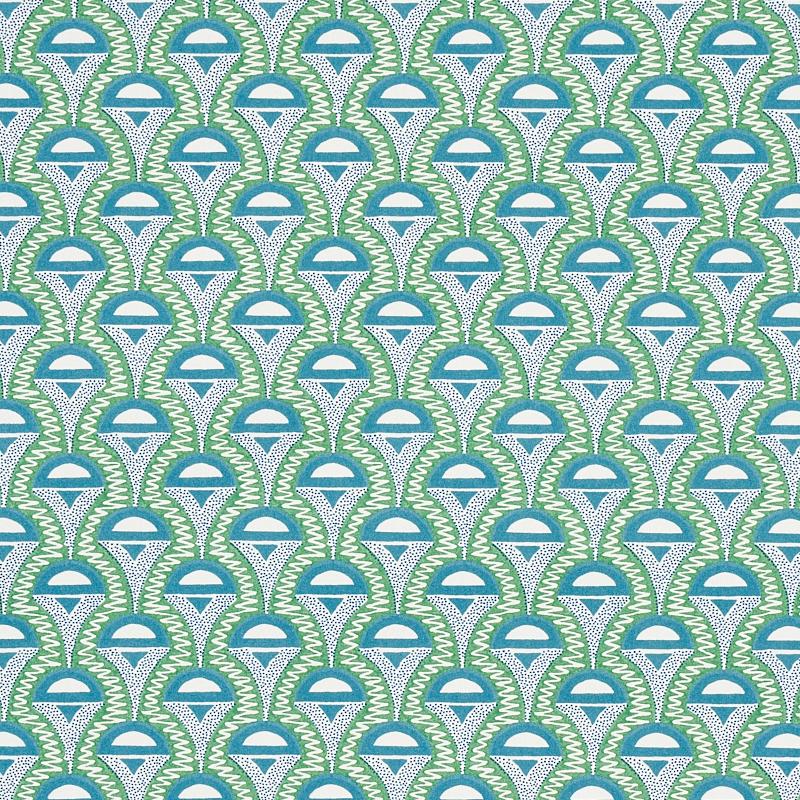 Schumacher Abelino Green & Peacock Fabric