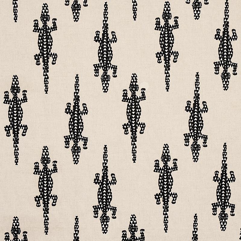 Schumacher Baracoa Embroidery Black Fabric